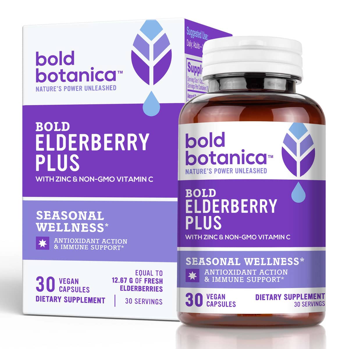 Organic Elderberry Pills with Vitamin C & Zinc | Bold Botanica
