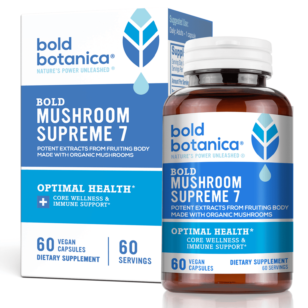 bottle of organic mushroom 7 extract capsules