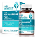 Bold Ashwagandha Plus bottle and box, an organic ashwagandha supplement for mood, energy, and sleep support.