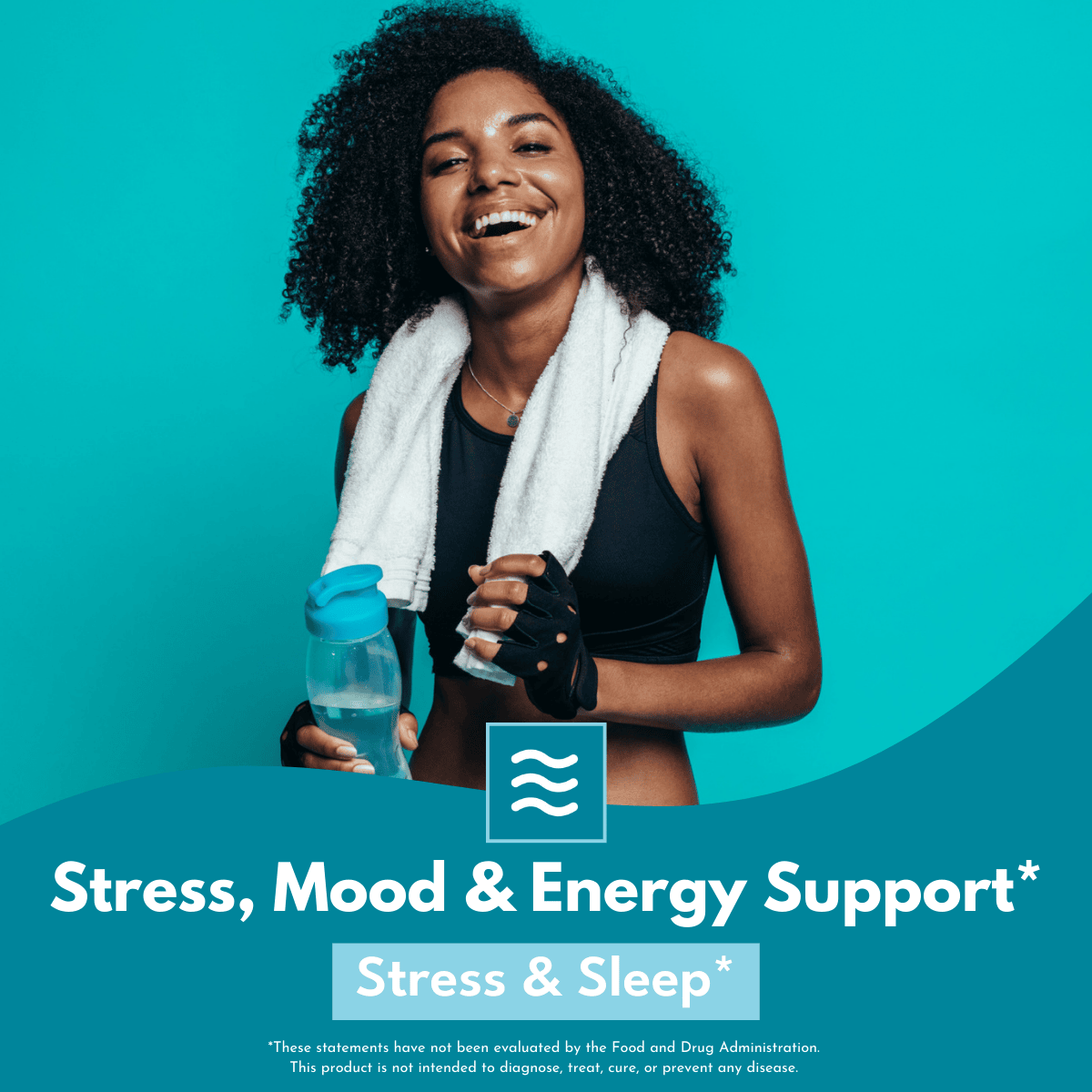 Woman exercising with Bold Ashwagandha Plus, the best ashwagandha supplement for anxiety, stress, mood, and energy support