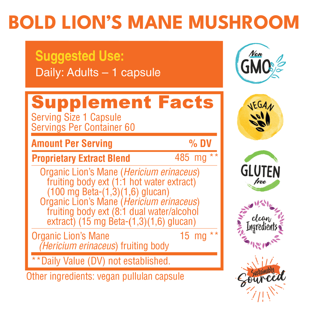 organic lion's mane supplement facts