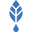 bold botanica leaf logo in blue 